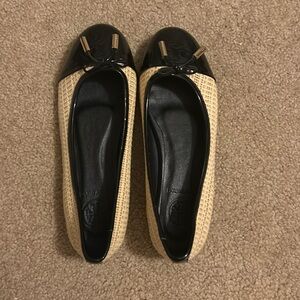 Tory Burch Woven Straw Flats